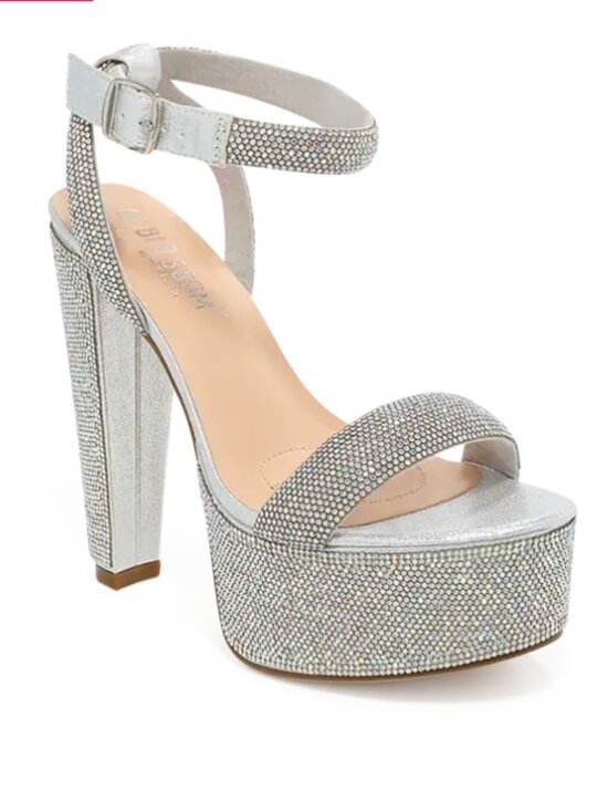 De Blossom Duncan-25 Silver Platform Heels 8/8.5